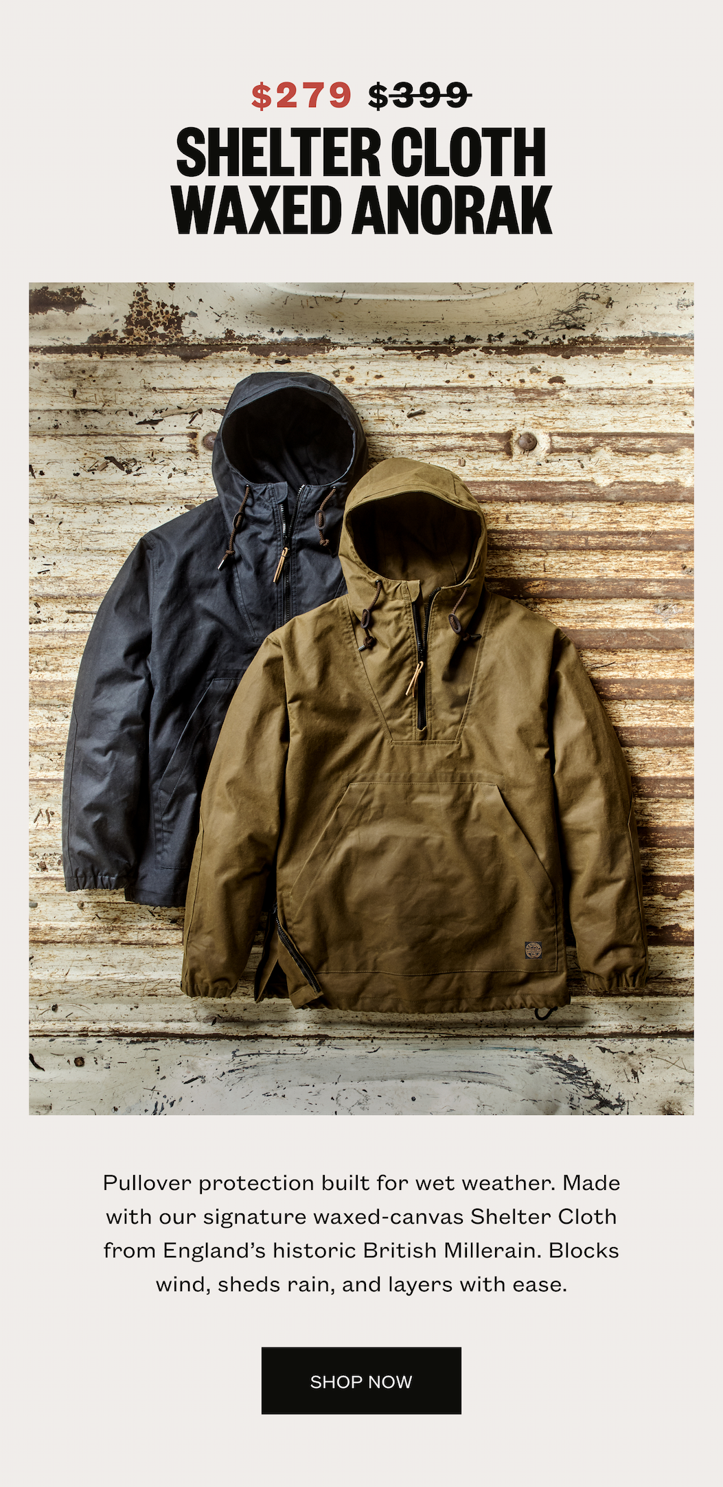 Shelter Cloth Waxed Anorak