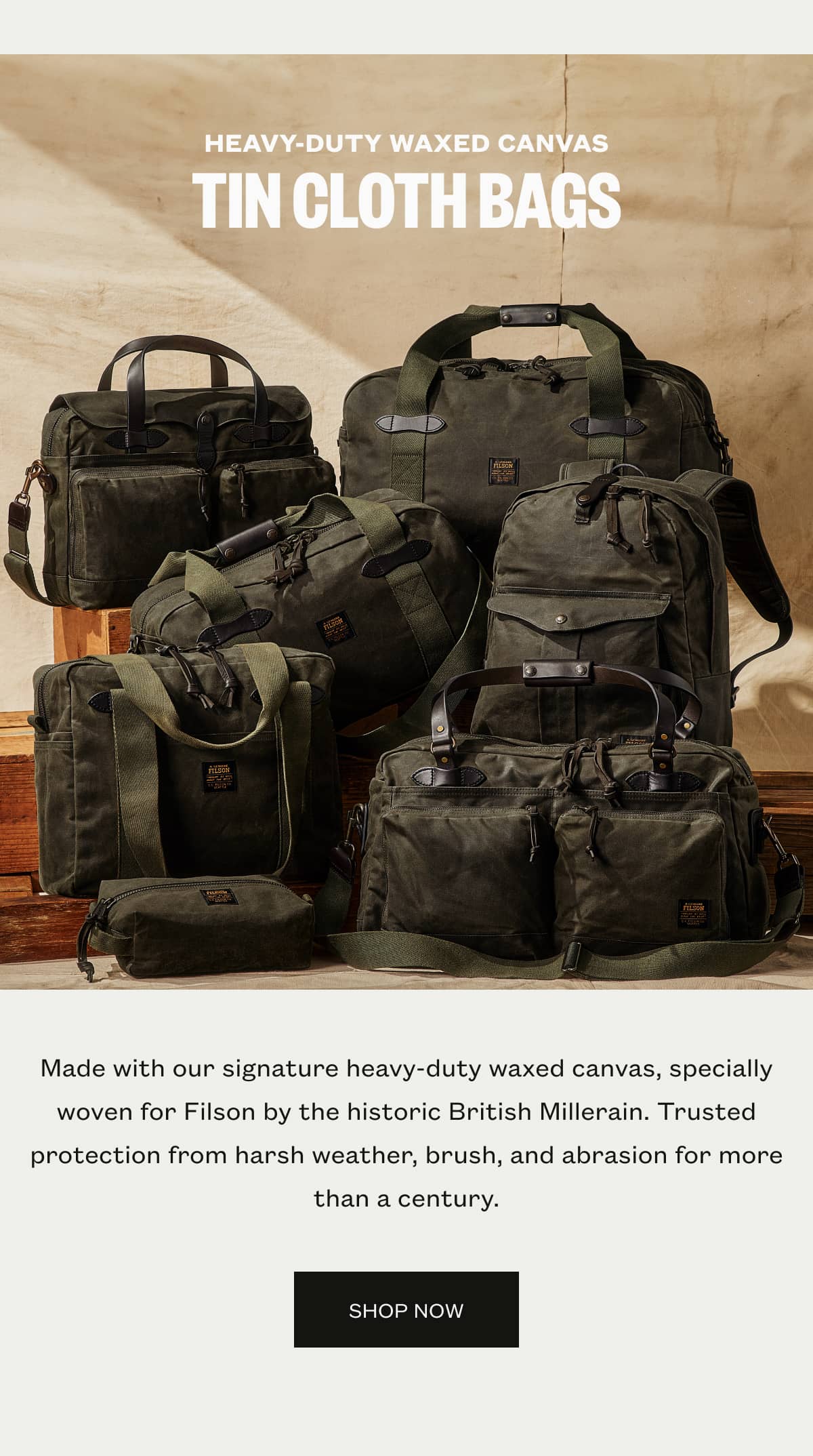 Waxed Canvas Tin Cloth Bag