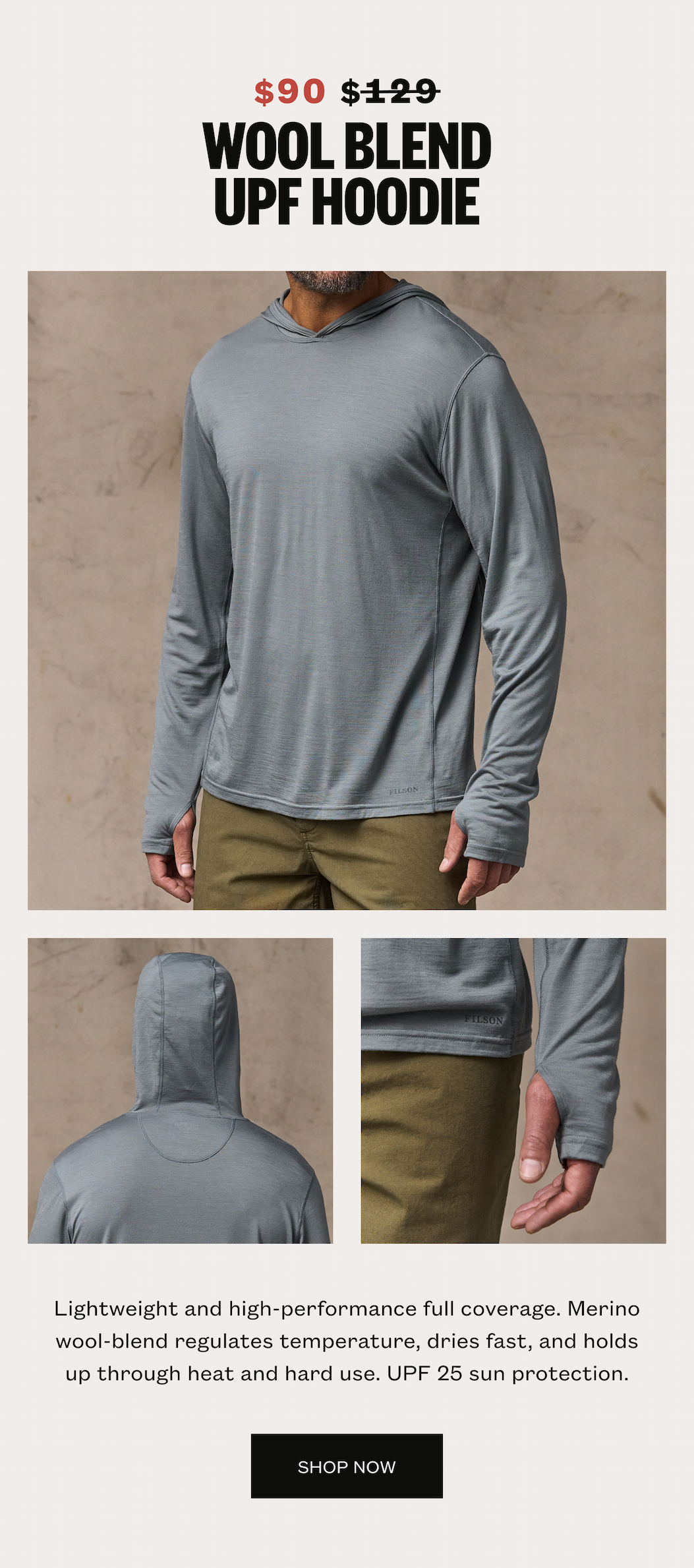 Wool Blend UPF Hoodie