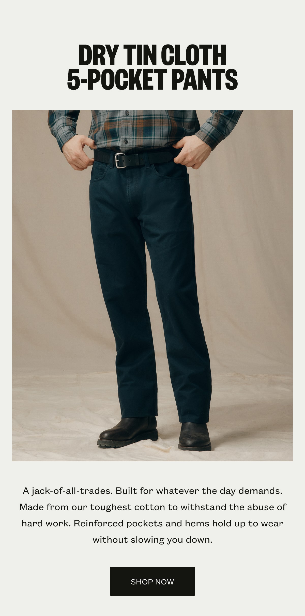 DRY TIN CLOTH 5-POCKET PANTS