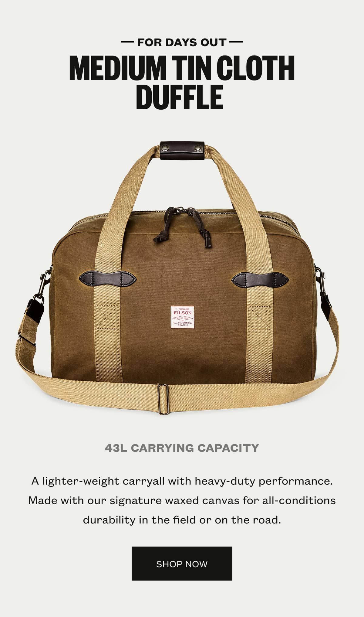 Medium Tin Cloth Duffle