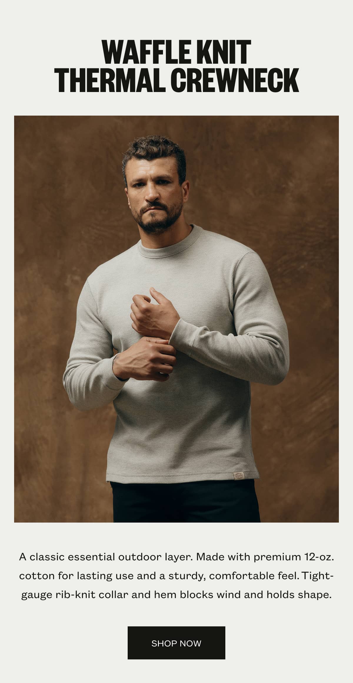 Waffle Knit Thermal Crewneck