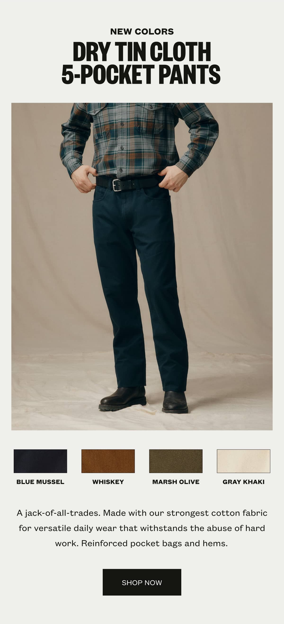 Dry Tin Cloth 5 Pocket Pants