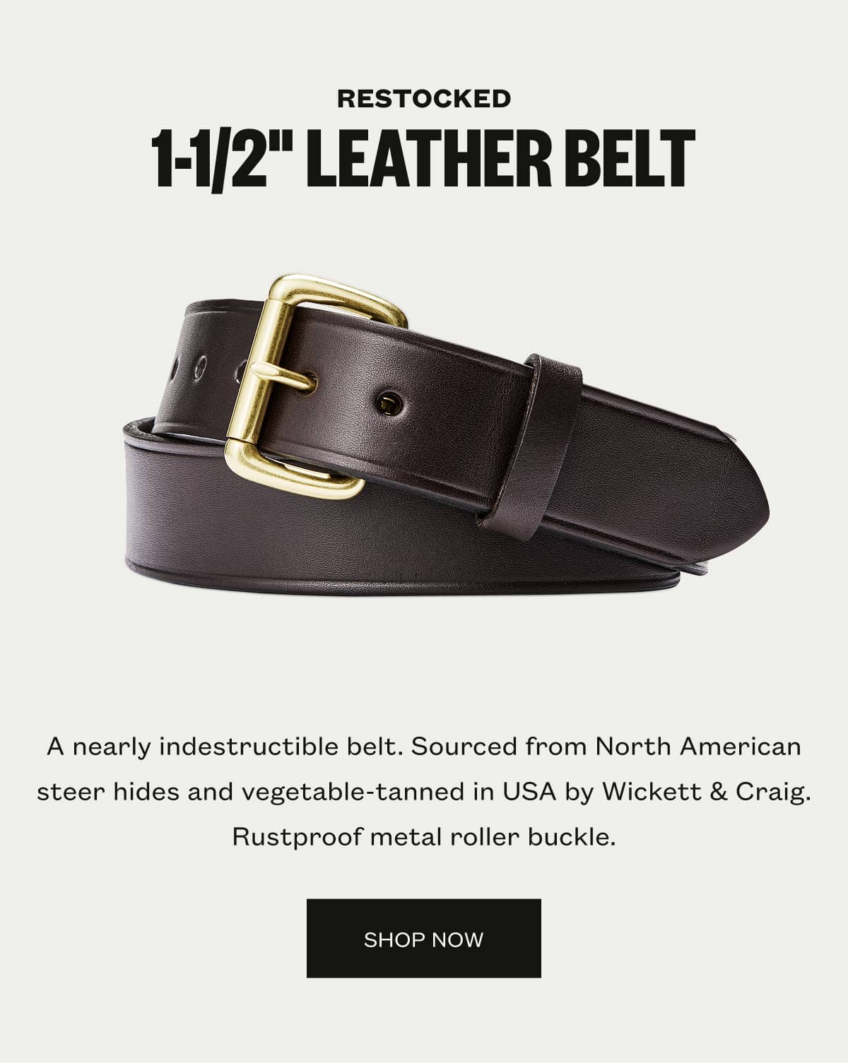 1/2" Leather Belt