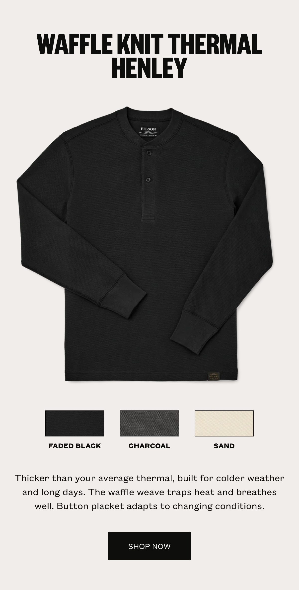 Waffle Knit Henley