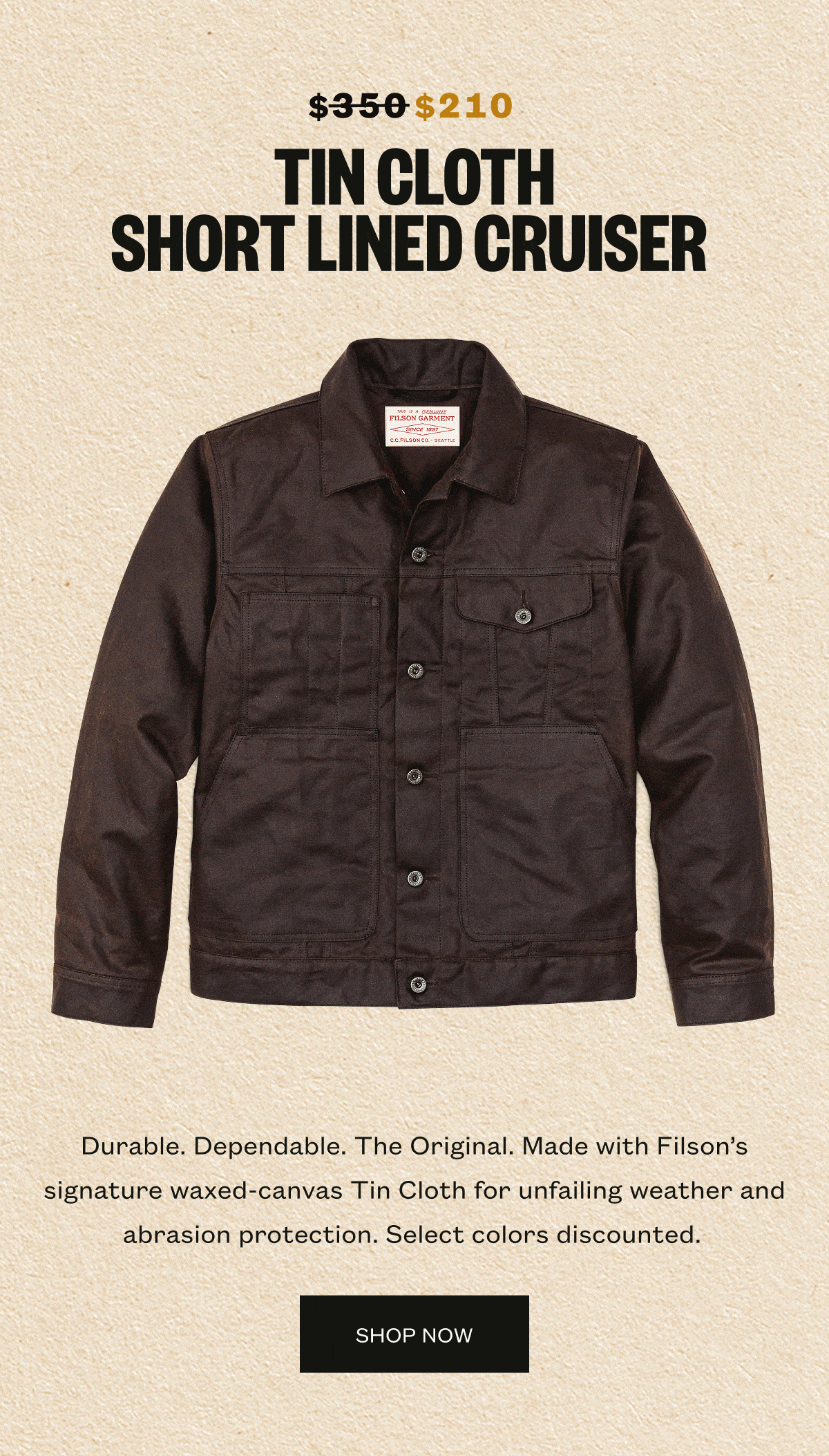 Tin Cloth Short Lined Cruiser