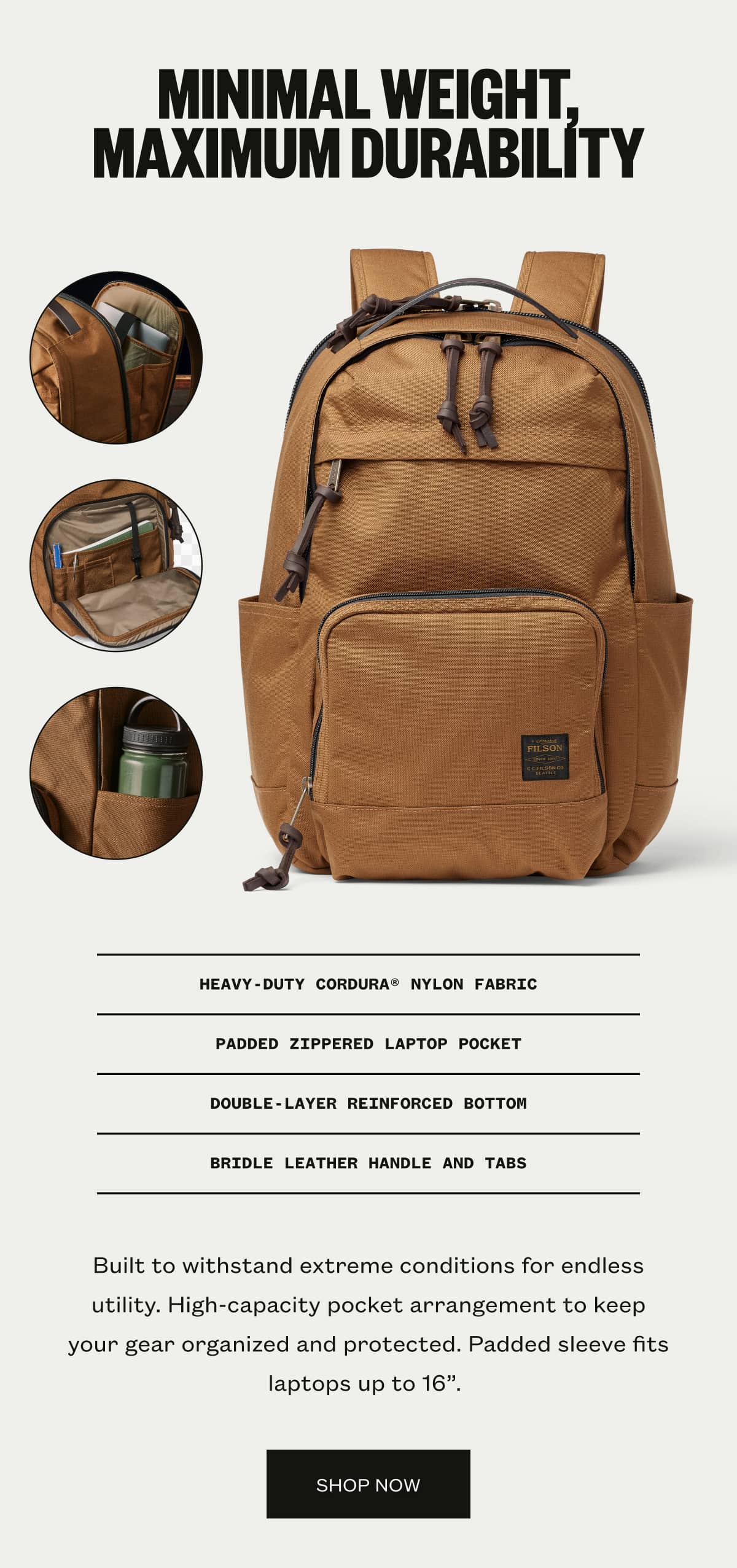 Dryden Backpack Whiskey