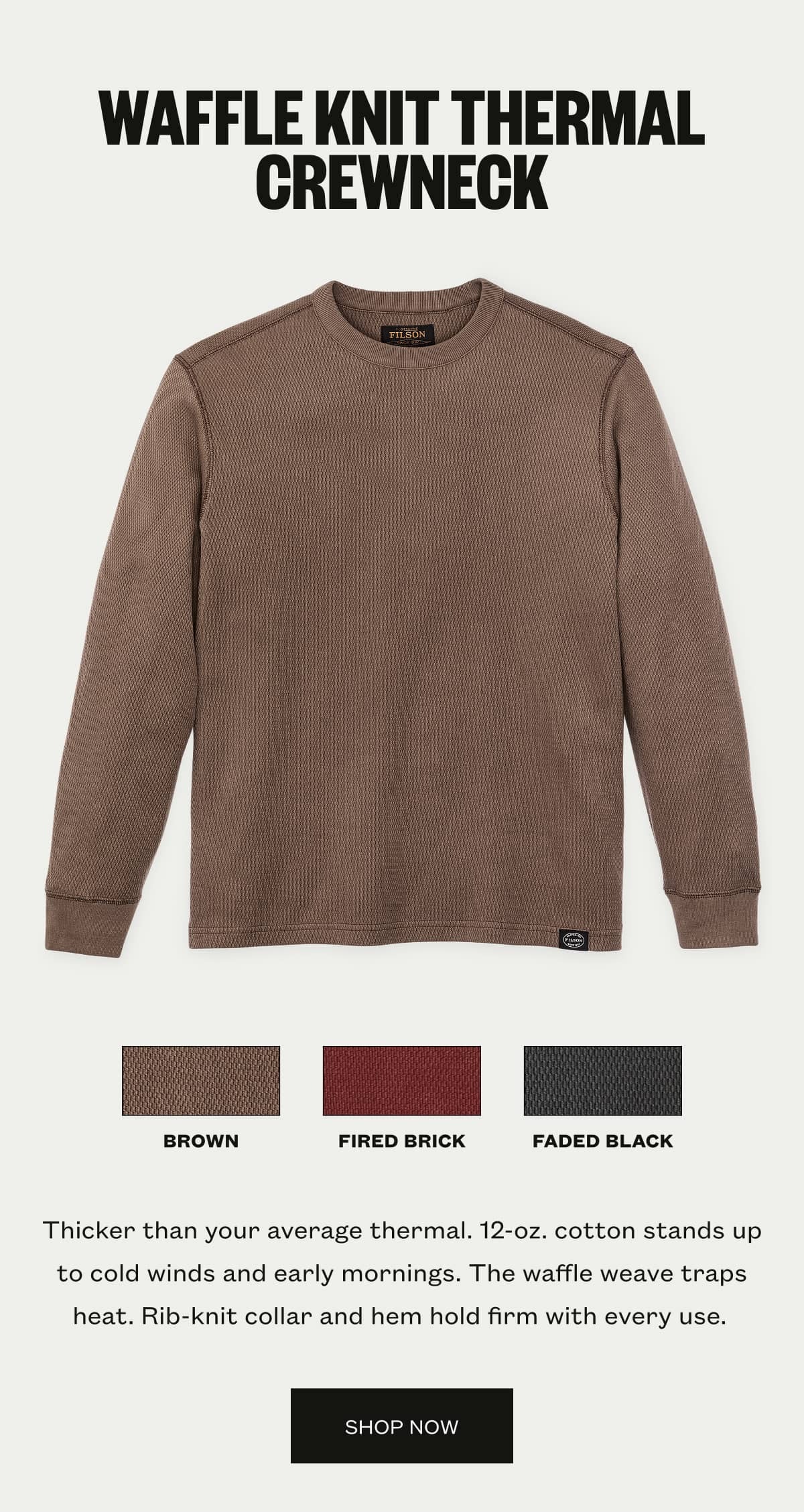 Waffle Knit Thermal Crewneck