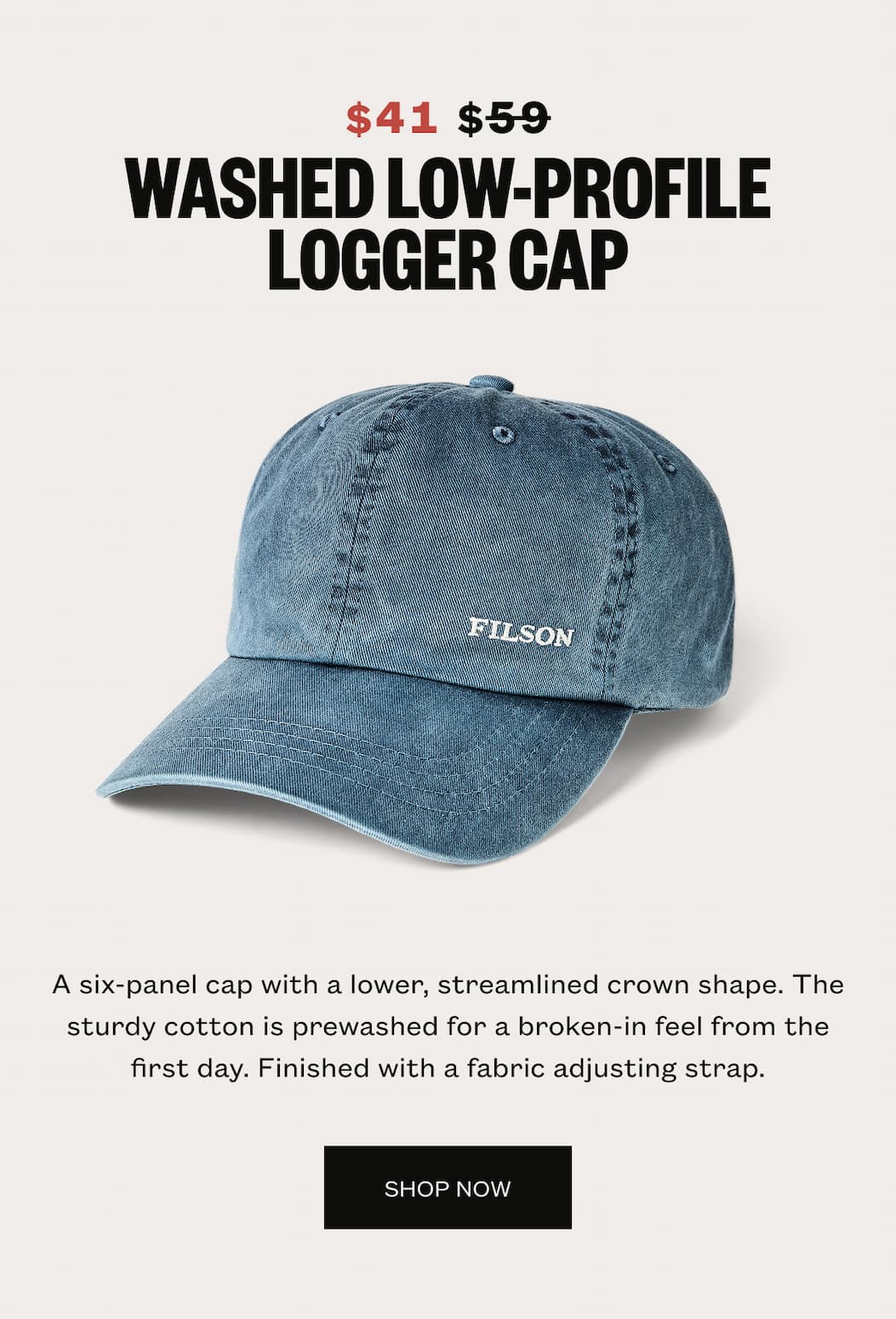 Washed Low-Profile Logger Cap