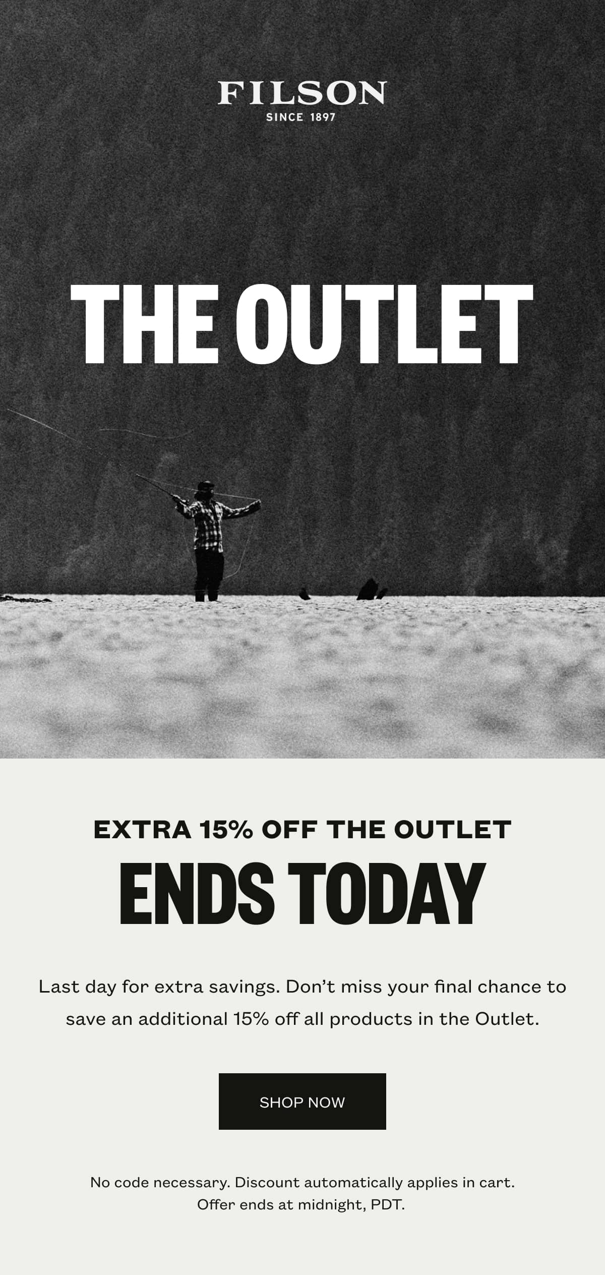 Take an extra 15% off the Outlet 