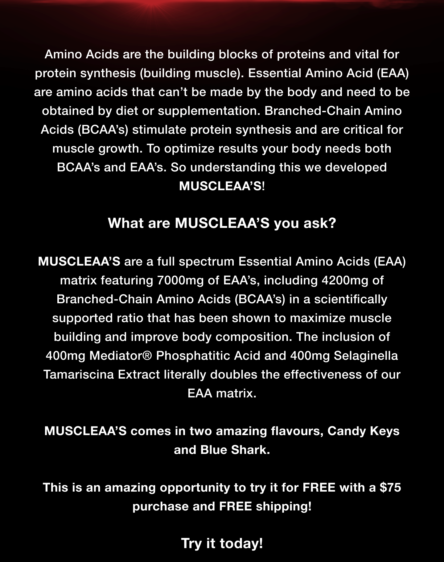 Spend 75 Get MusclEAA FREE! Allmax Nutrition