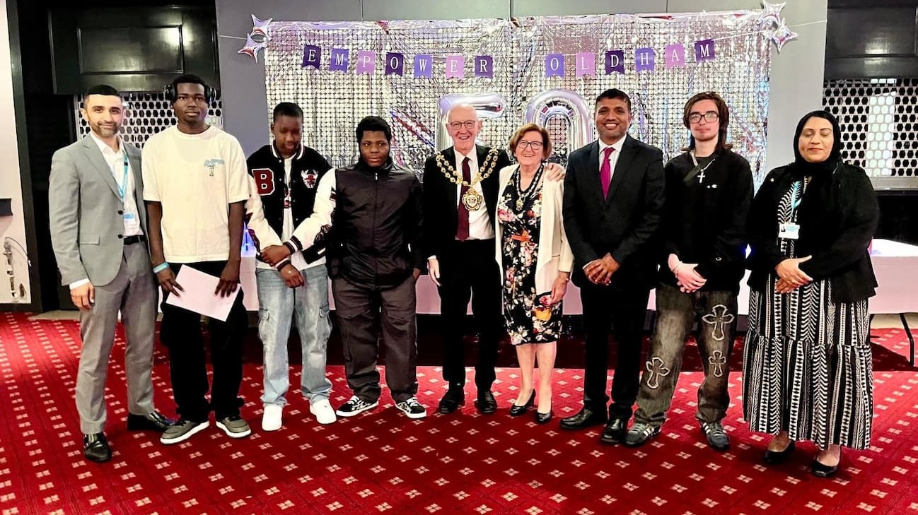 Cllr Shaid Mushtaq, the Mayor and Mayoress Cllr Eddie Moores and Kath Moores and Cllr Mohon Ali at the celebration 