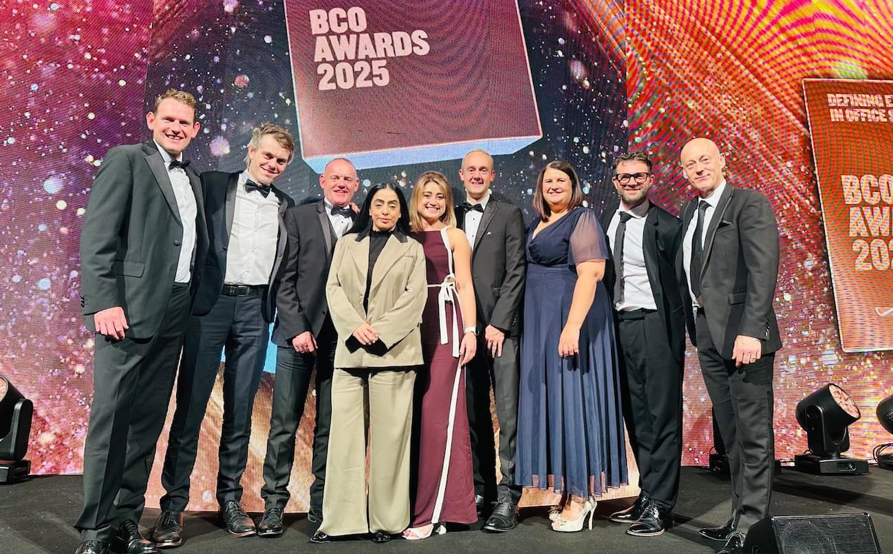 Oldham Council with Council Leader Cllr Arooj Shah (centre) receiving the national recognition 