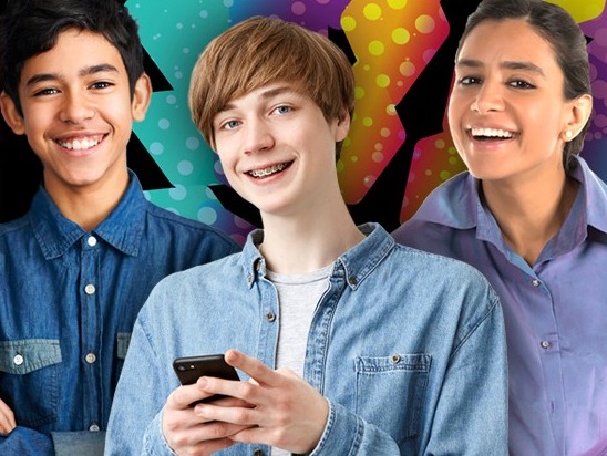 Three smiling teens