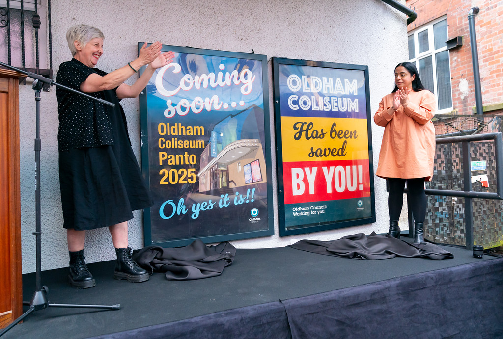 Actor Julie Hesmondhalgh and Oldham Council Leader Cllr Arooj Shah 