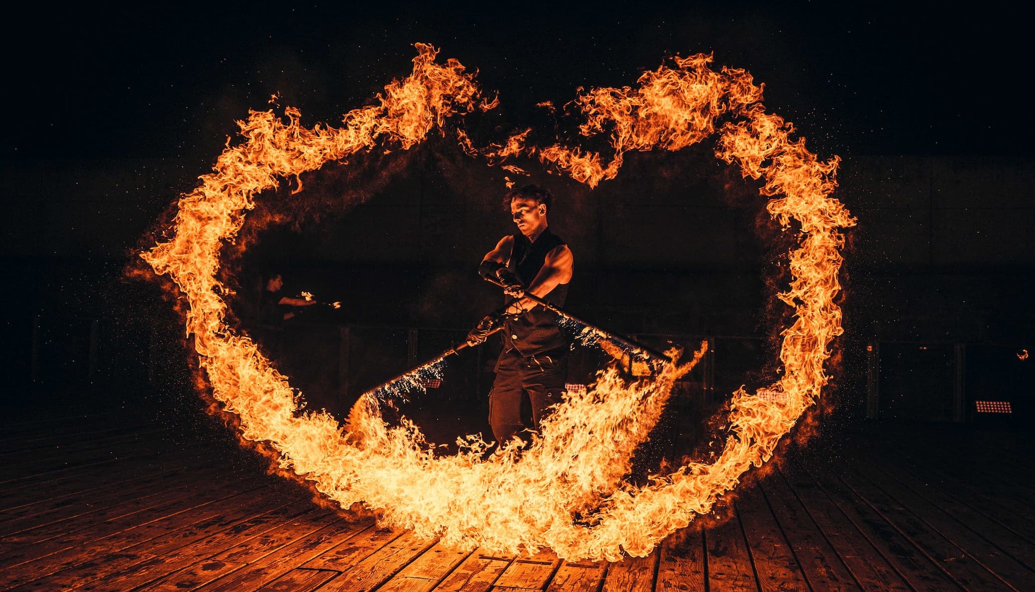   Ed Grimoldby’s Dancing with Fire – a high-energy show featuring flamethrowers, pyrotechnics, and fiery acrobatics 