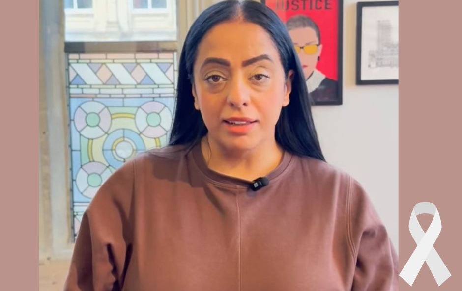 Council Leader Cllr Arooj Shah speaking in the JR Clynes Building 