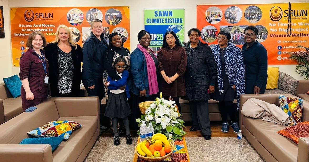 Cllr Arooj Shah with members of SAWN and the Transpennine Route Upgrade (TRU) team