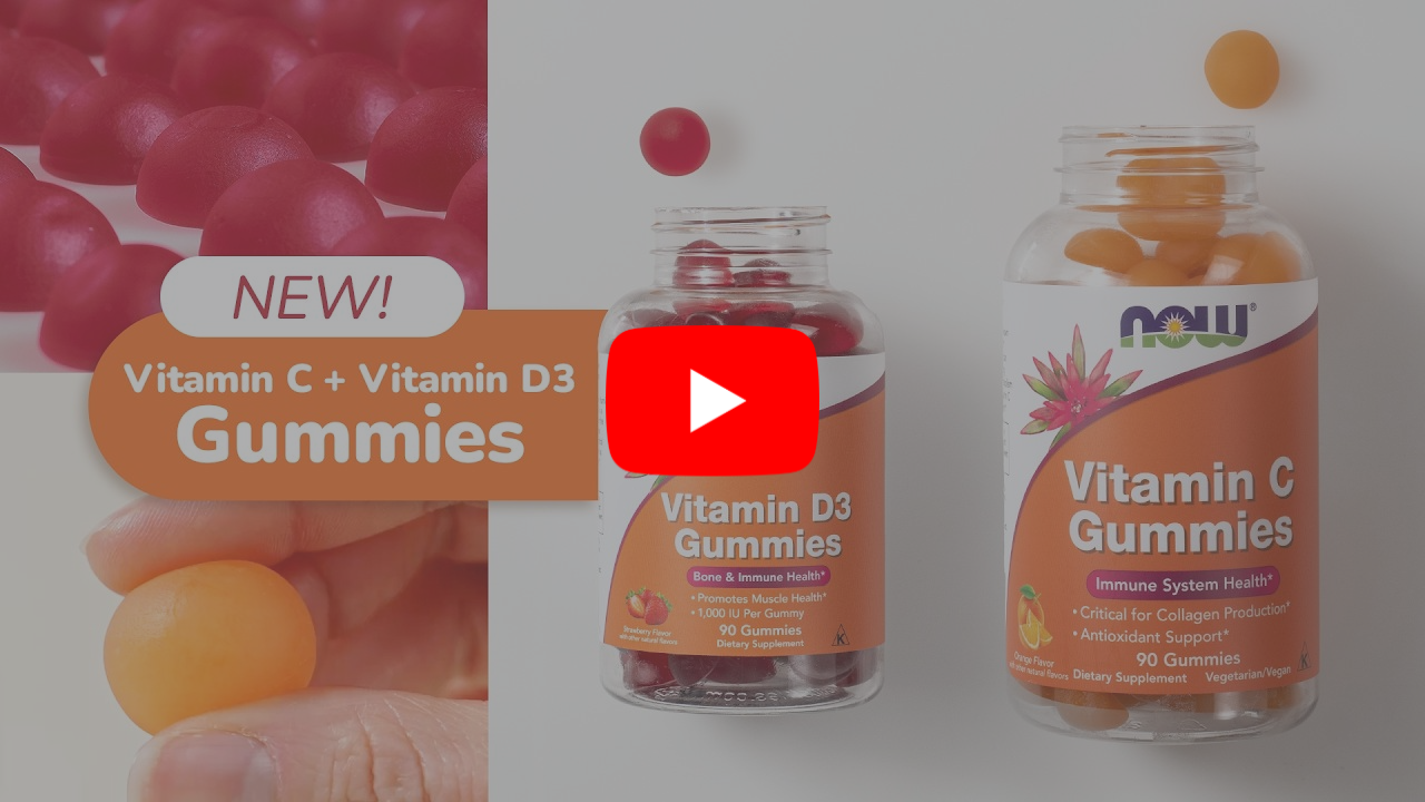 Support your daily wellness routine with NEW NOW® Vitamin C and Vitamin D-3 Gummies. 