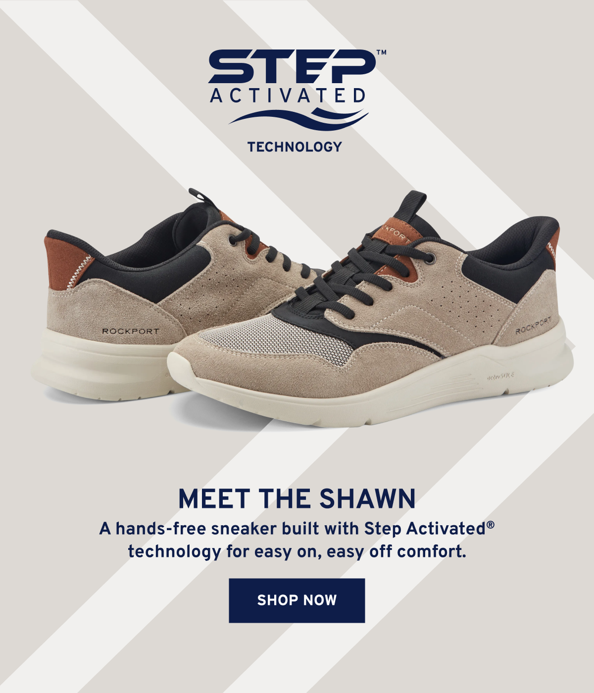 Meet the Shawn A hands-free sneaker built with Step Activated® technology for easy on, easy off comfort.