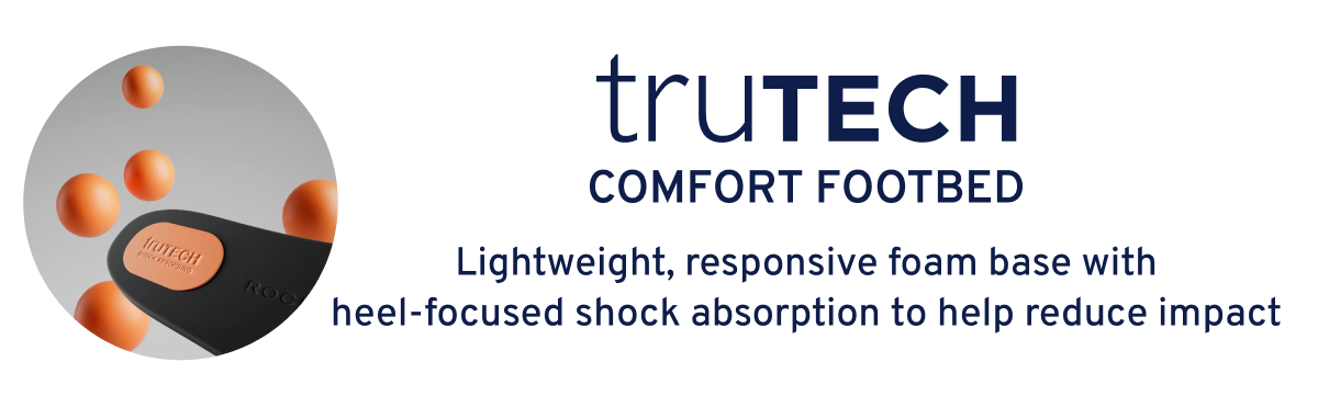 Lightweight, responsive foam base with heel-focused shock absorption to help reduce impact