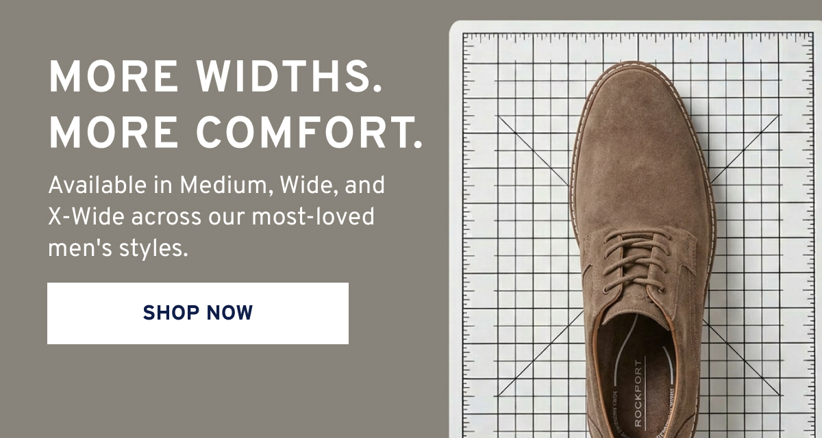 More widths. More comfort. Shop extended sizes now.