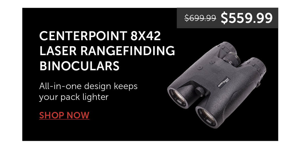 CENTERPOINT 8X42 LASER RANGEFINDING BINOCULARS