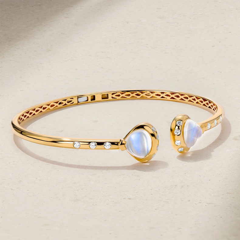 Double Gumdrop Moonstone Bangle