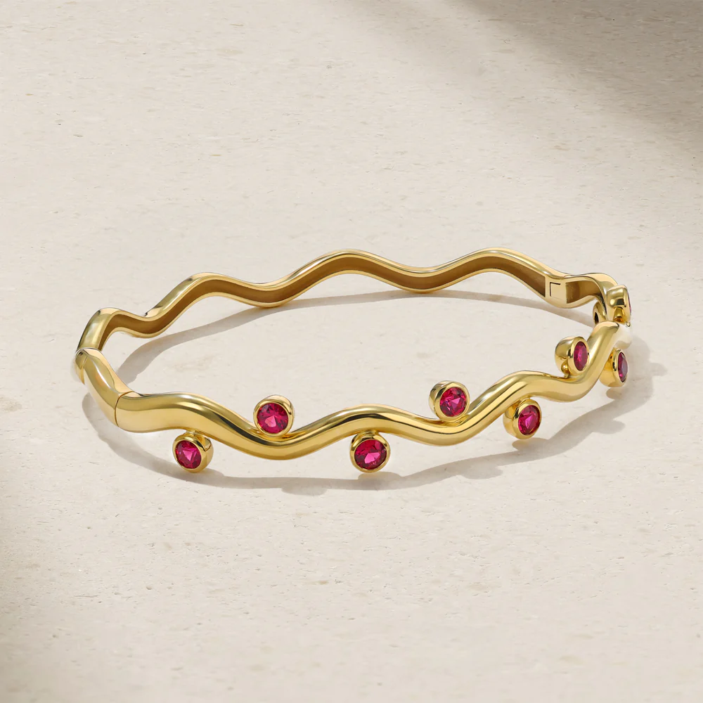 Riva Wavy Ruby Bangle