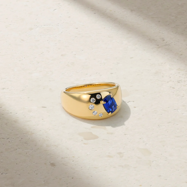 Aurum Sapphire Crescent Cigar Band