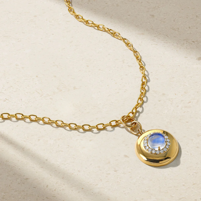 Heirloomed Round Moonstone Pendant