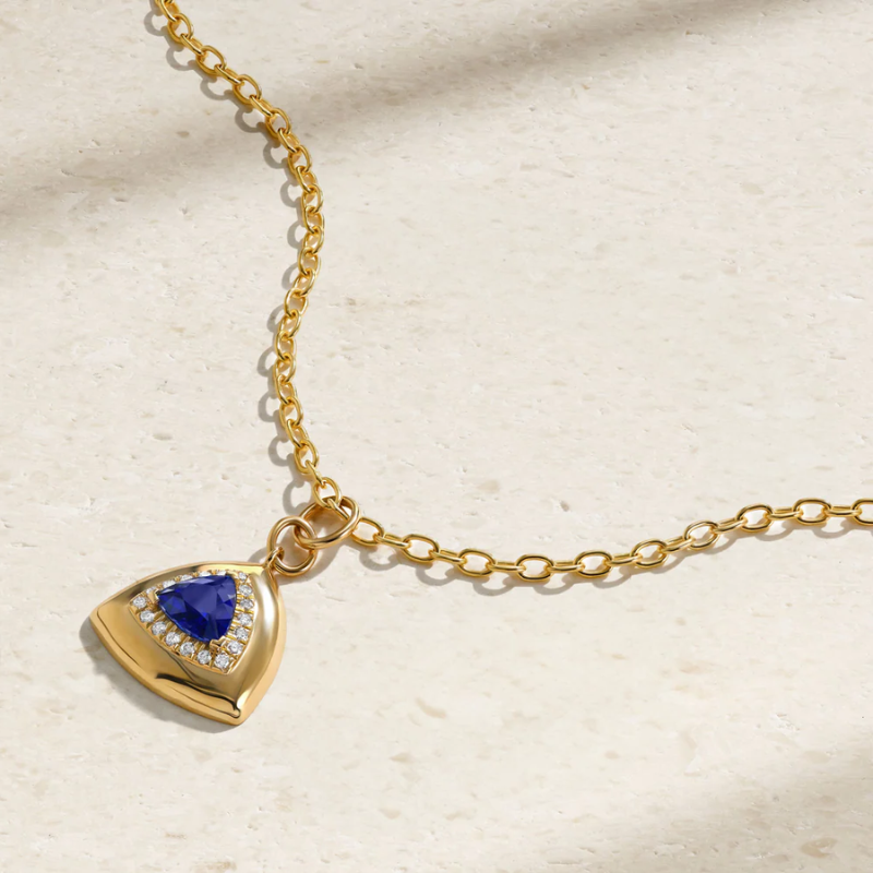 Heirloomed Trillion Sapphire Pendant