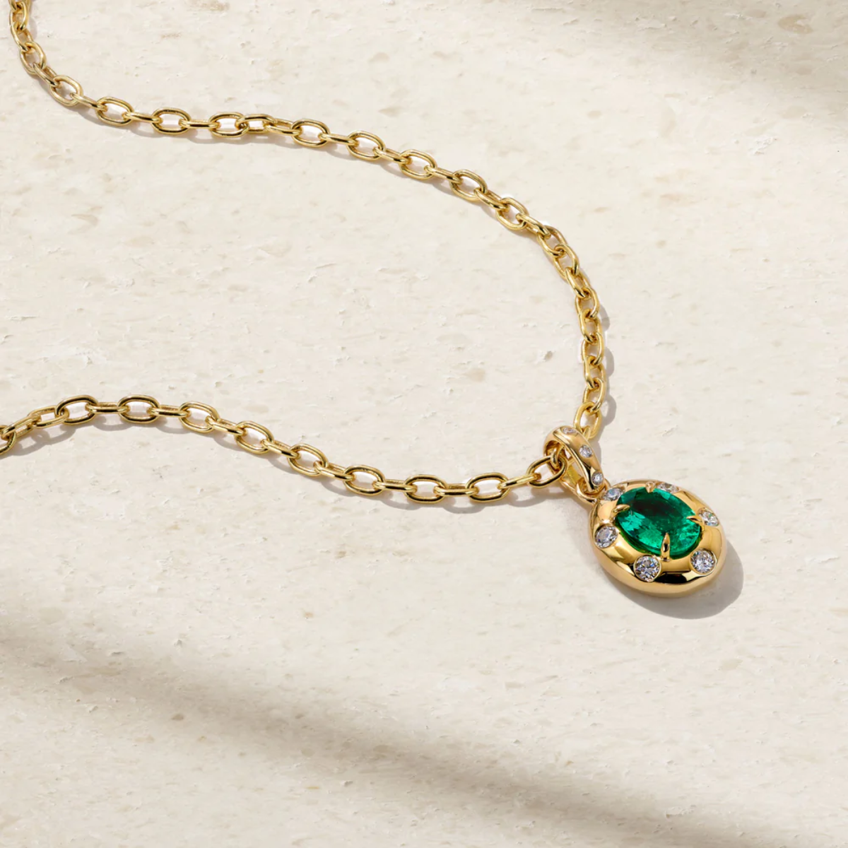 Aurum Oval Emerald Pendant