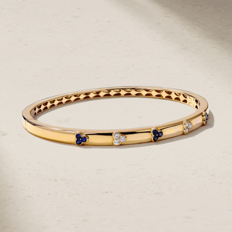 Trinity Sapphire and Diamond Bangle