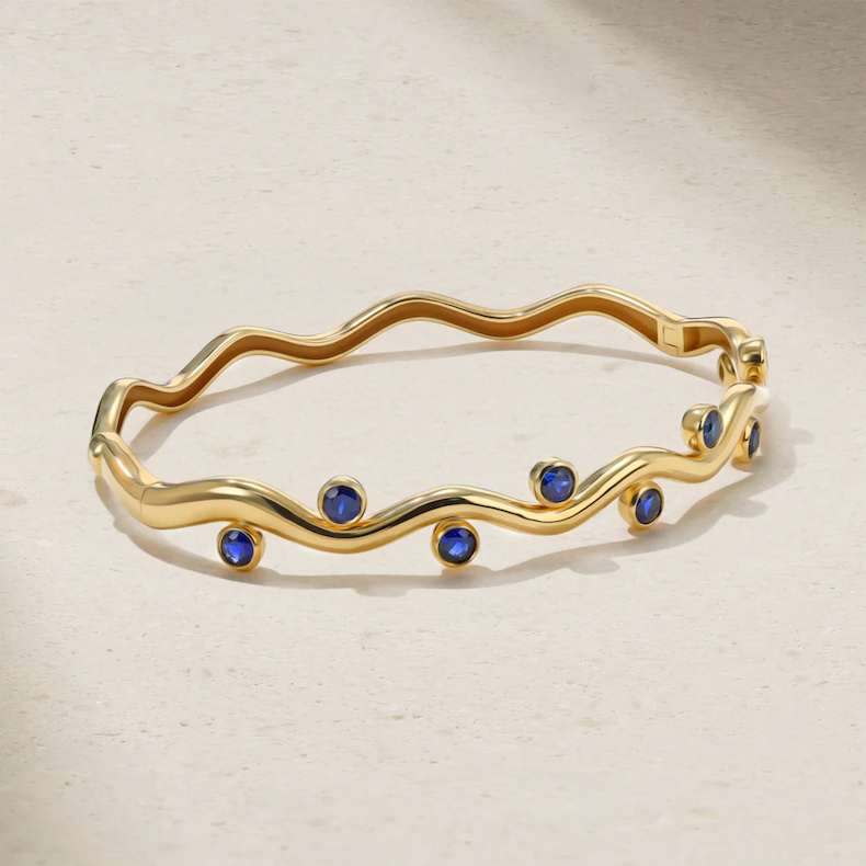 Riva Wavy Sapphire Bangle