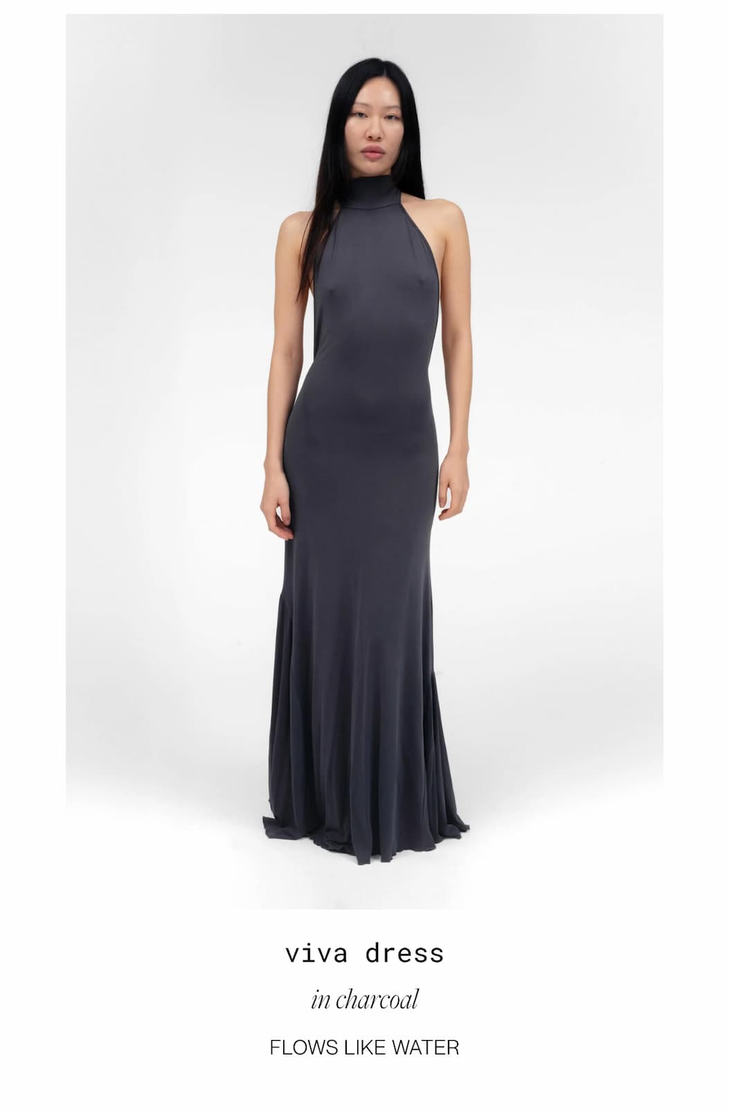 Viva Dress | in charcoal flows like water