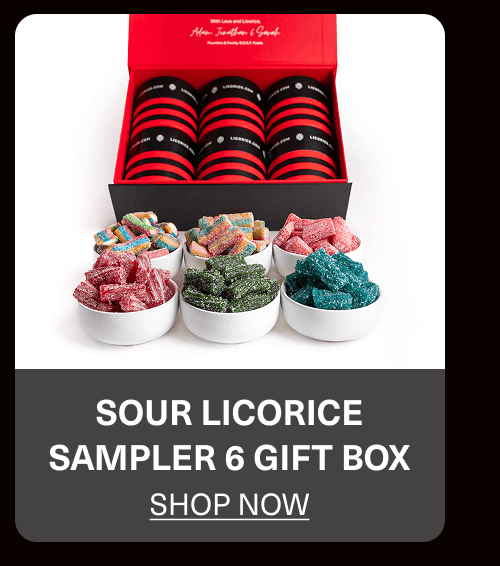 Sour Licorice Sampler 6 Gift Box