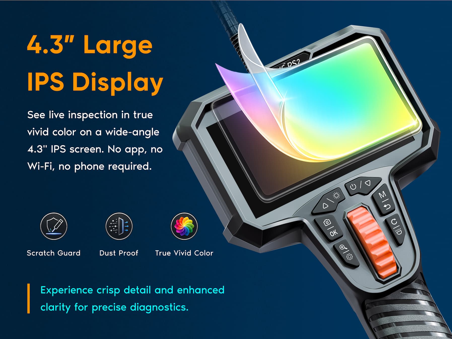 4.3 Inch Large IPS Display