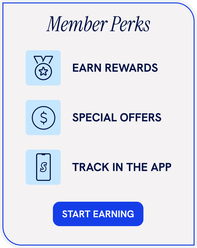 Member Perks - Earn points, special offers, track in the app. Start earning.