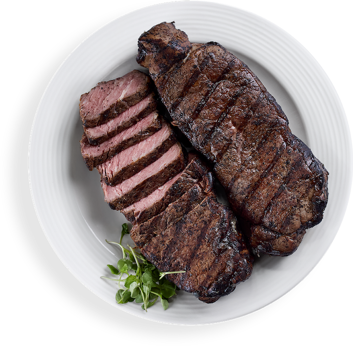an image of a plate of steak and a side of broccoli
