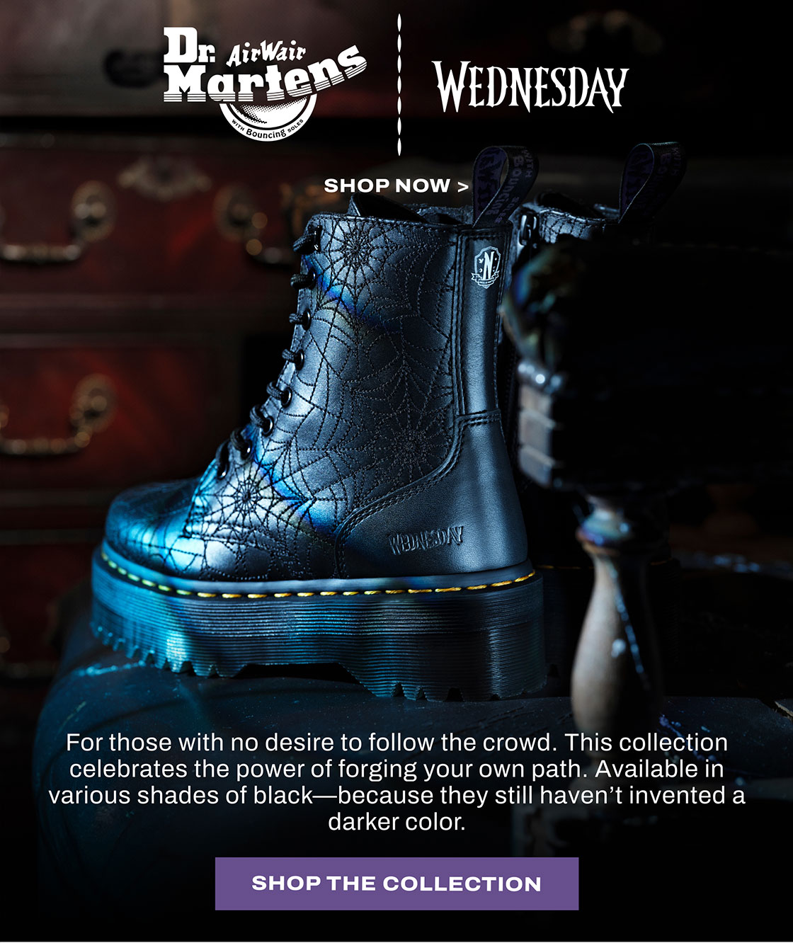 Dr. Martens‪ ウェンズデー ✨️週末セール✨️ 10/8発売｜WEDNESDAY × Dr. Martens collection 第2弾｜抽選