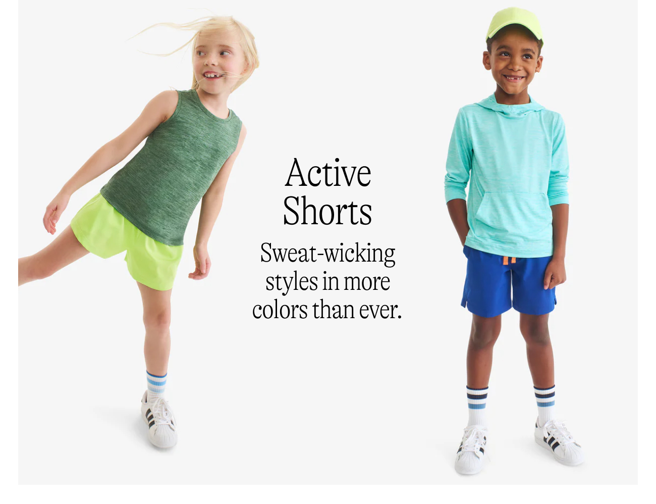 active shorts. Sweat-wicking styles in more colors than ever.