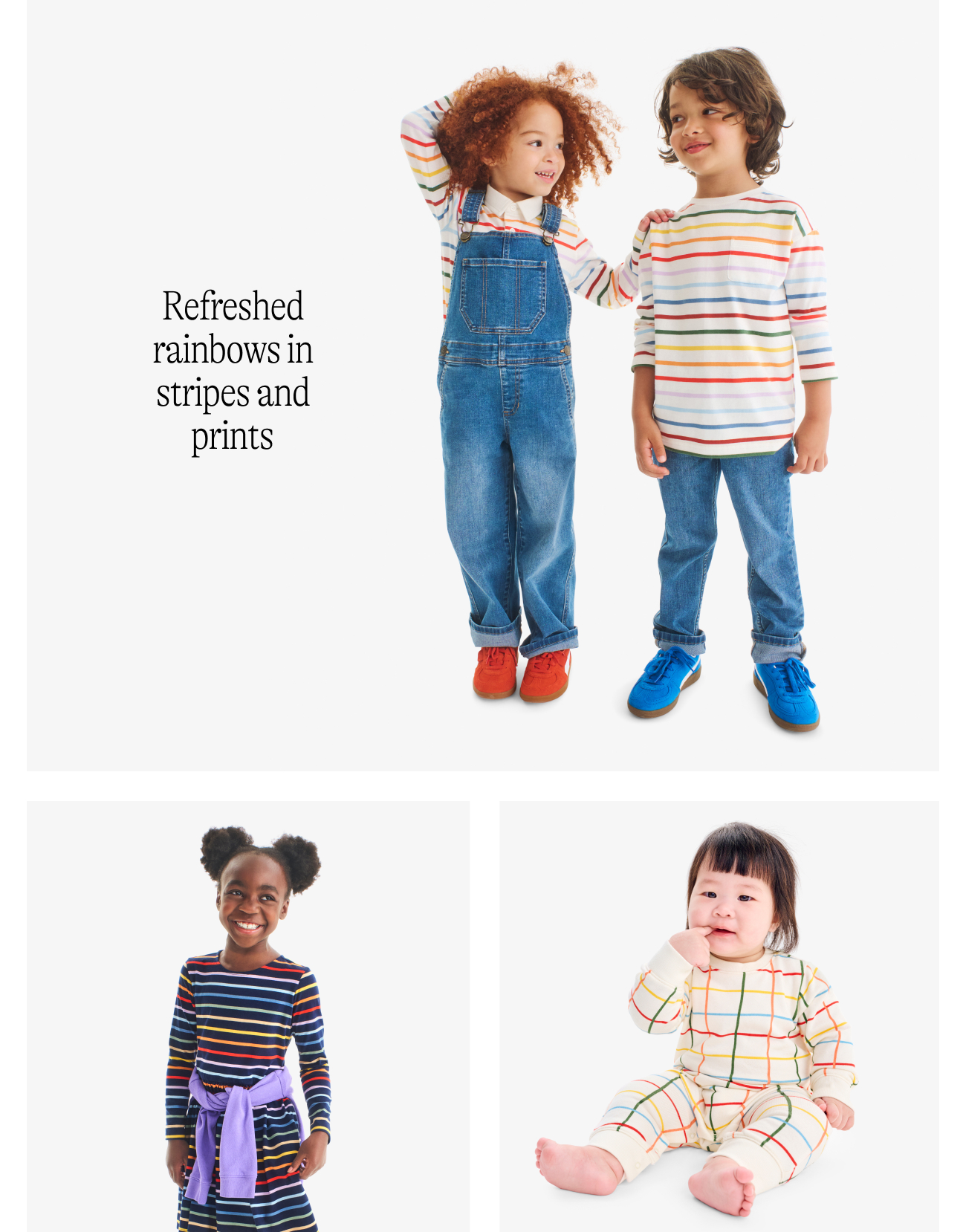 Refreshed rainbows in stripes and prints
