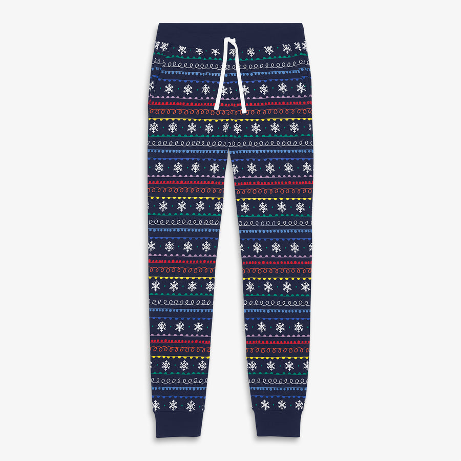 Adult organic PJ pant in rainbow fair isle (unisex fit)
