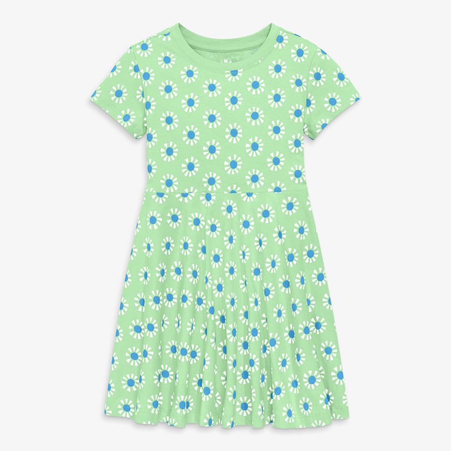 Kids twirly dress in cutout suns