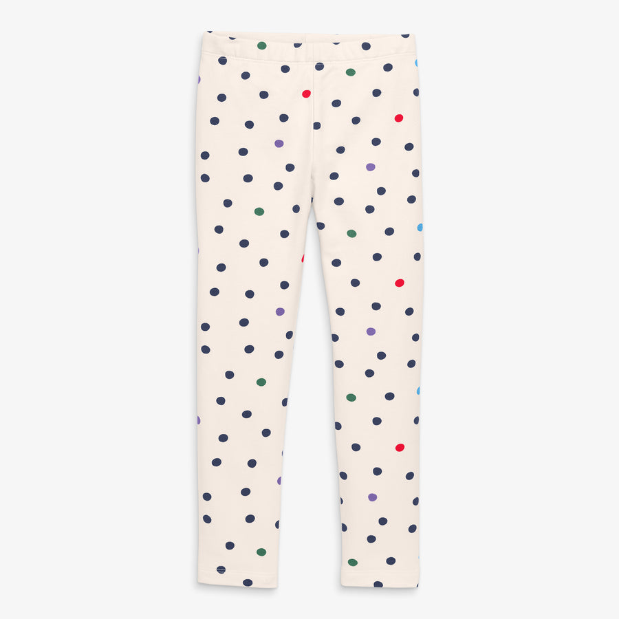 Kids french terry cozy legging in confetti dots