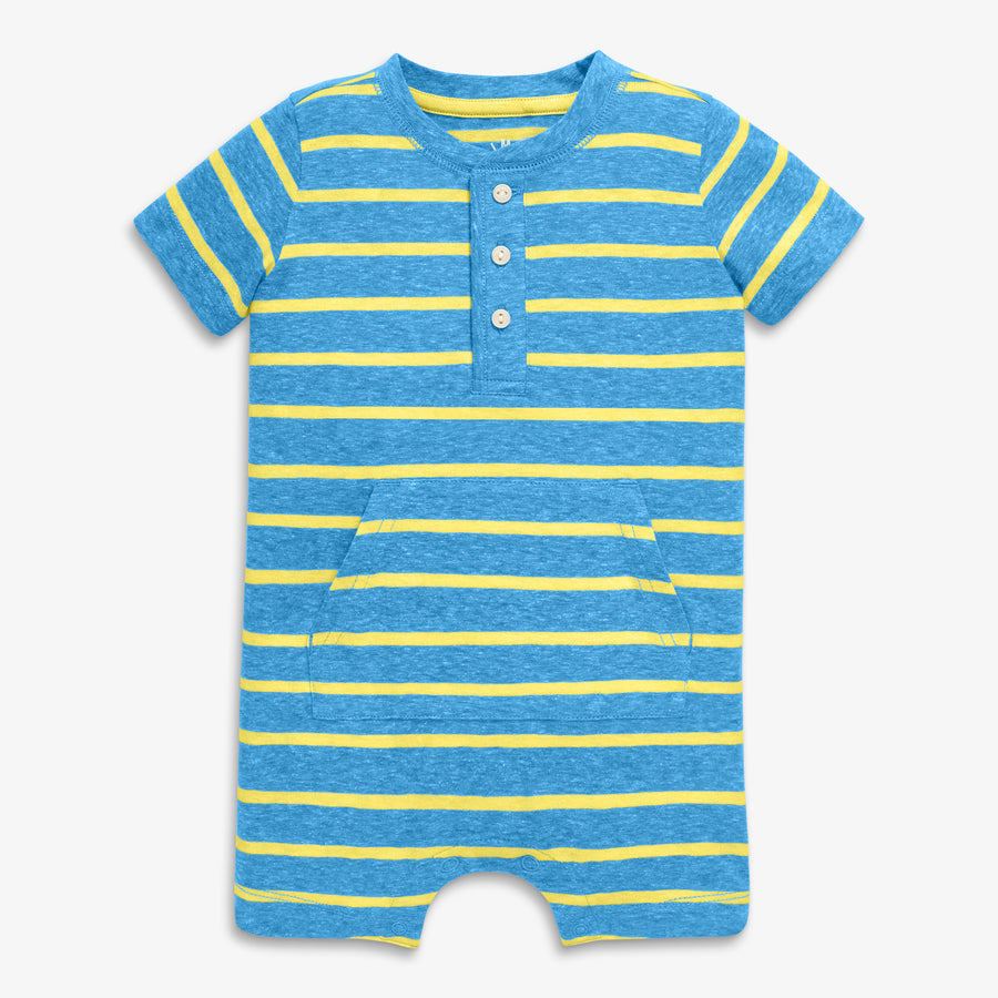Baby heathered henley shortie in stripe