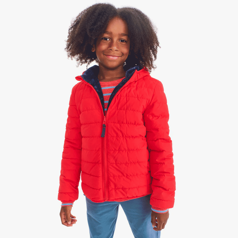 Kids reversible fleece puffer jacket