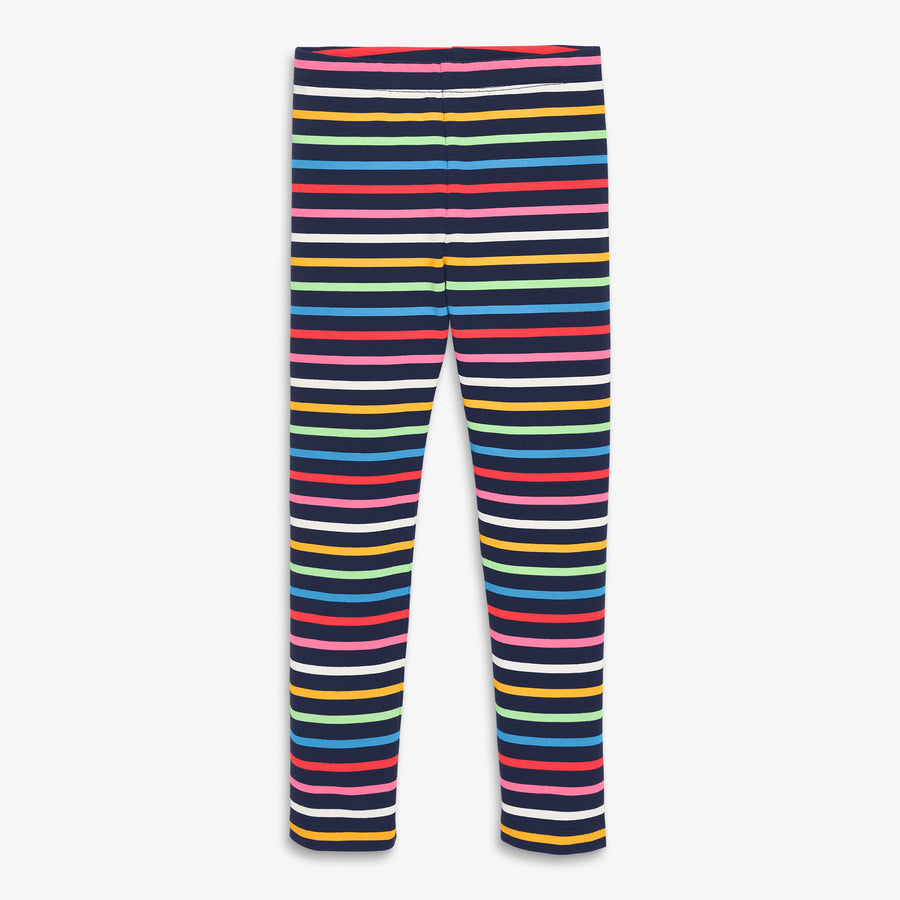 Kids french terry cozy legging in rainbow stripe