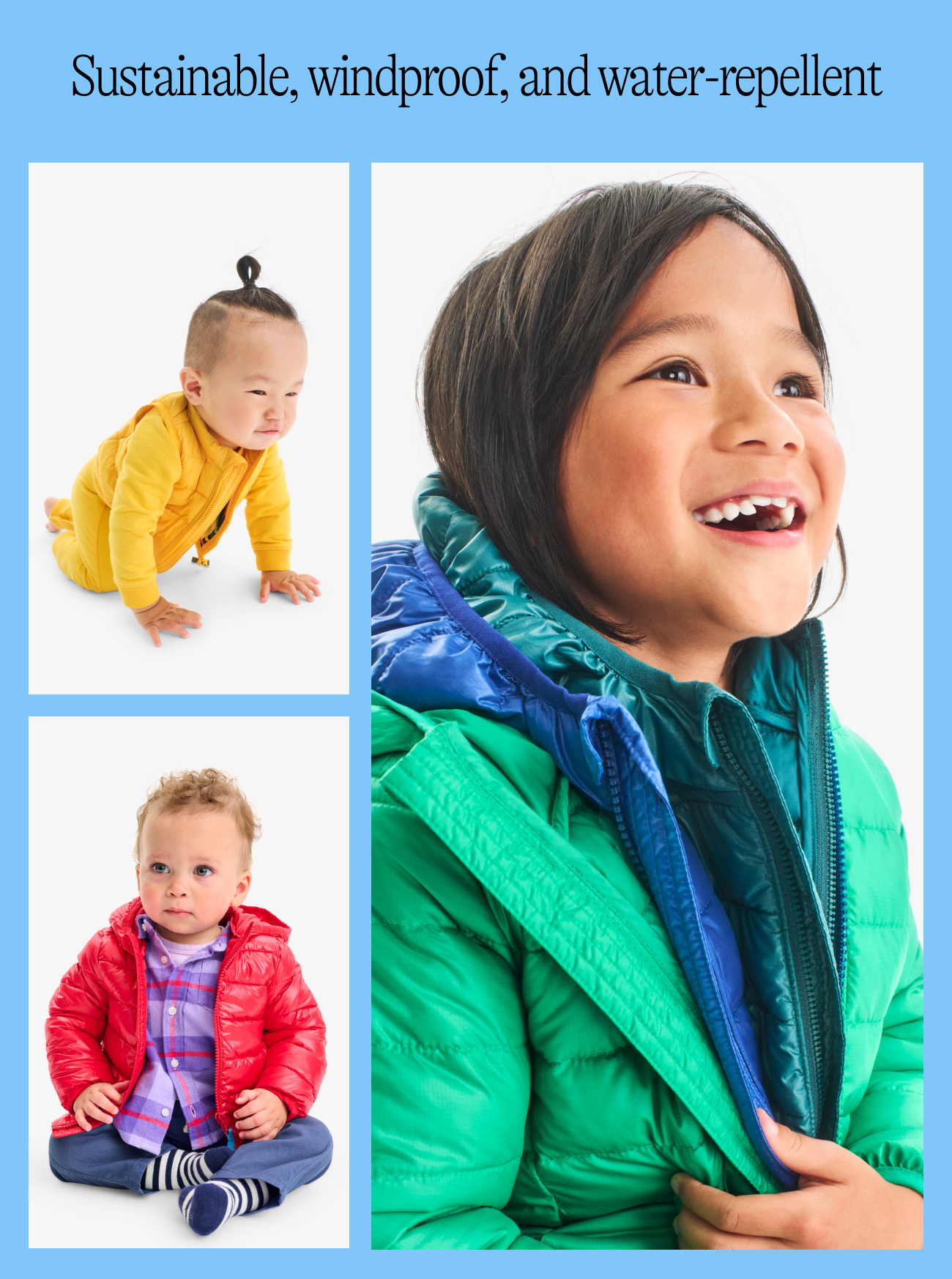 Sustainable, windproof, and water-repellent